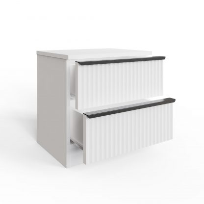 Lania 2 Drawer Bedside Table Nightstand - Matt White - Image 5