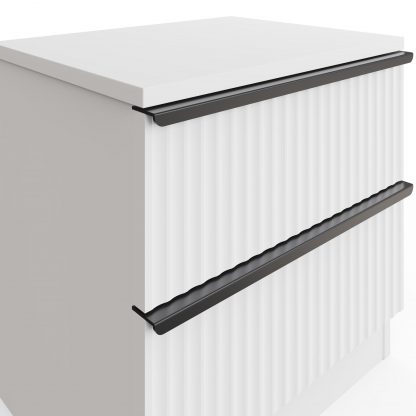 Lania 2 Drawer Bedside Table Nightstand - Matt White - Image 8