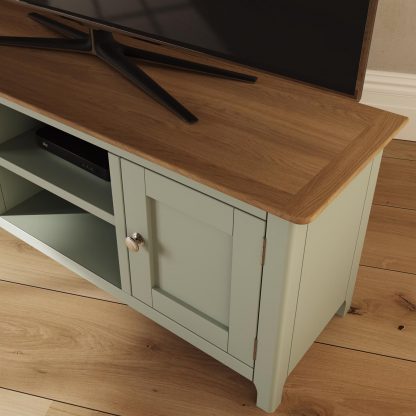 TABERNO LARGE 2 DOOR TV UNIT - SAGE GREEN - Image 3