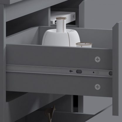 Stora Merchant Chest Dark Grey drawer open