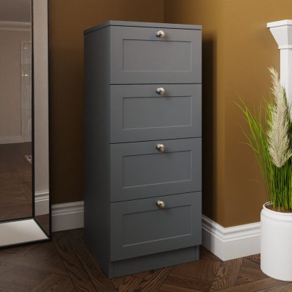 Artus 4 Drawer Chest Of Drawers - Matt Grey - Image 4