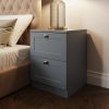 Artus 2 Drawer Bedside Table Nightstand - Matt Grey - Image 4