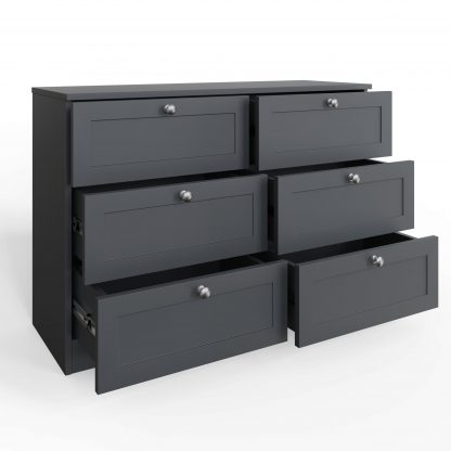 Artus 6 Drawer Chest Of Drawers - Matt Grey - Image 3