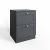 Artus 2 Drawer Bedside Table Nightstand - Matt Grey - Image 6