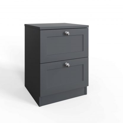 Artus 2 Drawer Bedside Table Nightstand - Matt Grey - Image 6