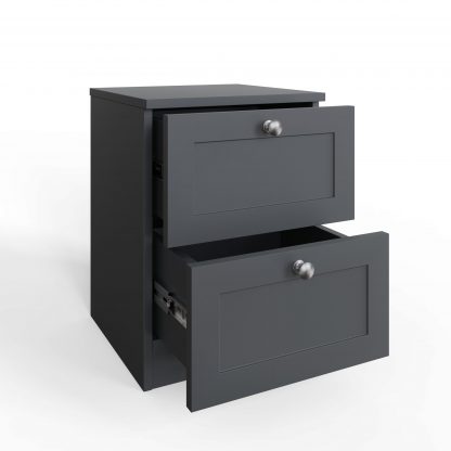 Artus 2 Drawer Bedside Table Nightstand - Matt Grey - Image 3