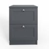 Artus 2 Drawer Bedside Table Nightstand - Matt Grey - Image 5