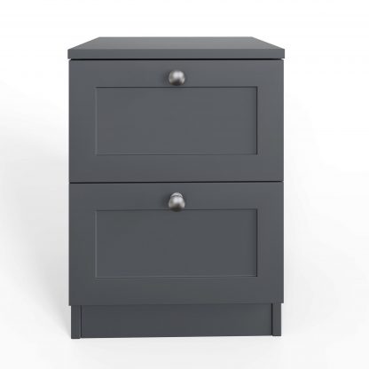 Artus 2 Drawer Bedside Table Nightstand - Matt Grey - Image 5