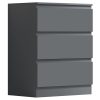 Carlton 3 Drawer Chest Of Drawers - Matt Dark Grey - Image 4