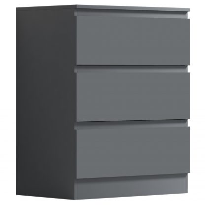 Carlton 3 Drawer Chest - Matt Dark Grey - Image 2