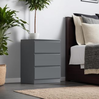 Carlton 3 Drawer Chest - Matt Dark Grey