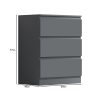 Carlton 3 Drawer Chest Of Drawers - Matt Dark Grey - Image 2