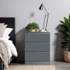 Carlton 3 Drawer Chest Of Drawers - Matt Dark Grey