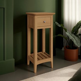 Newark Solid Ash 1 Drawer Telephone Table