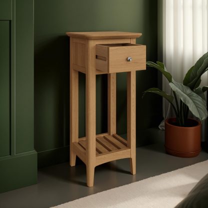 Hudson Solid Ash 1 Drawer Telephone Table - Image 3