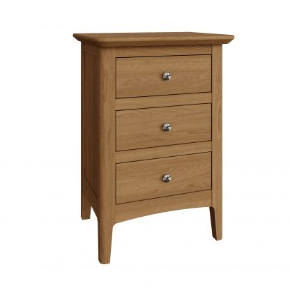 Hudson Solid Ash 3 Drawer Bedside - Image 5