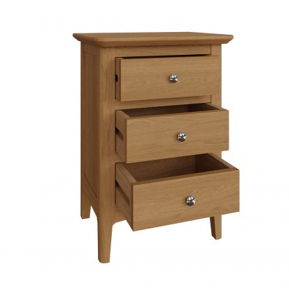 Hudson Solid Ash 3 Drawer Bedside - Image 4