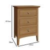 Hudson Solid Ash 3 Drawer Bedside - Image 2