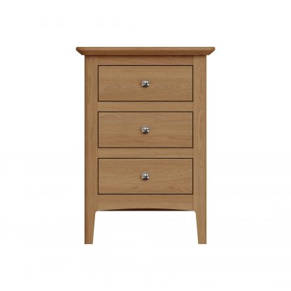 Hudson Solid Ash 3 Drawer Bedside - Image 8
