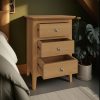 Hudson Solid Ash 3 Drawer Bedside - Image 3