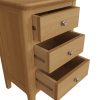 Hudson Solid Ash 3 Drawer Bedside - Image 6