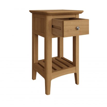 Hudson Solid Ash 1 Drawer Slim Bedside - Image 4