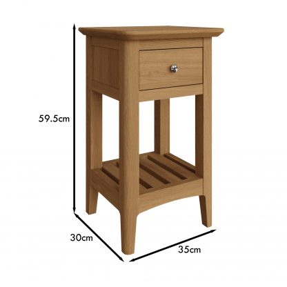 Hudson Solid Ash 1 Drawer Slim Bedside - Image 2