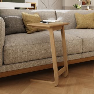 Hudson Solid Ash Angled Sofa Tablet Table