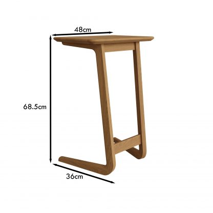 Hudson Solid Ash Angled Sofa Tablet Table - Image 2