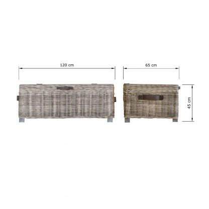 Maya Kubu Rattan Storage Coffee Table Limewash - Image 2