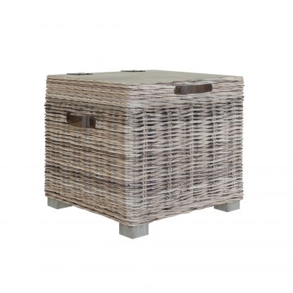 Maya Kubu Rattan Storage Side Table Limewash - Image 7