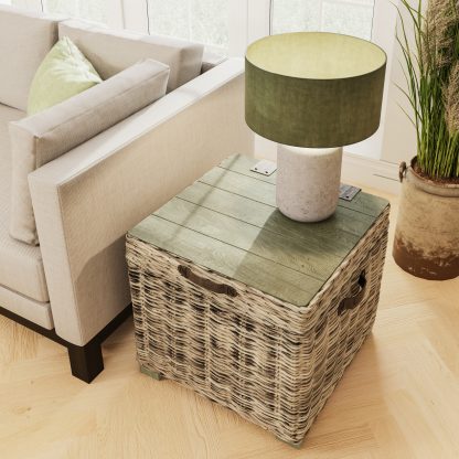Maya Kubu Rattan Storage Side Table Limewash - Image 5
