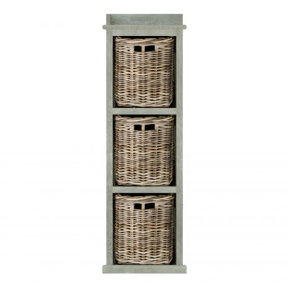 Maya Kubu Rattan 3 Basket Storage Unit Limewash - Image 6