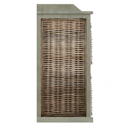 Maya Kubu Rattan 2 Over 2 Basket Storage Unit Limewash - Image 6