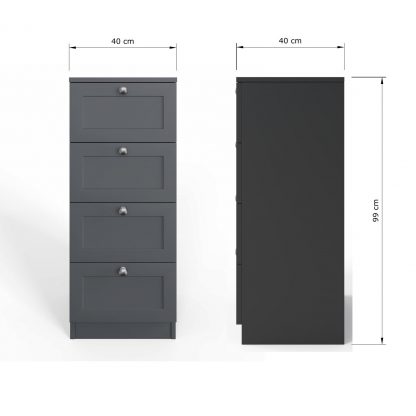 Artus 4 Drawer Chest Of Drawers - Matt Grey - Image 2