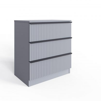 Lania 3 Drawer Chest Of Drawers - Matt Grey Ripple Effect - Image 7