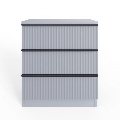 Lania 3 Drawer Chest Of Drawers - Matt Grey Ripple Effect - Image 6
