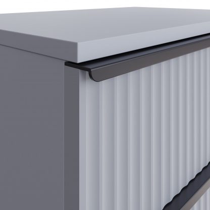 Lania 3 Drawer Chest Of Drawers - Matt Grey Ripple Effect - Image 3