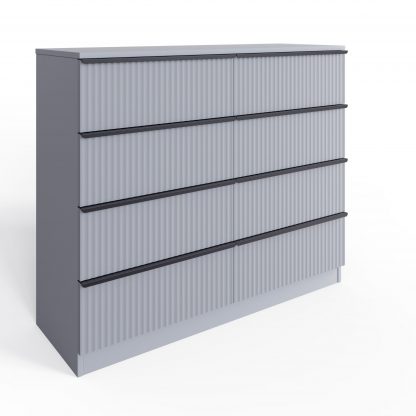 Lania 8 Drawer Chest Of Drawers - Matt Grey Ripple Effect - Image 7