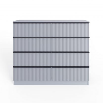 Lania 8 Drawer Chest Of Drawers - Matt Grey Ripple Effect - Image 6