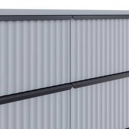 Lania 8 Drawer Chest Of Drawers - Matt Grey Ripple Effect - Image 4