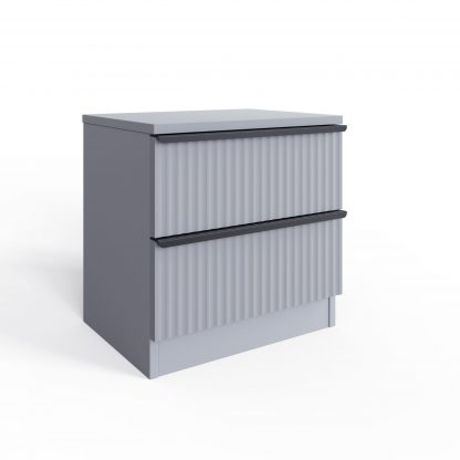 Lania 2 Drawer Bedside Table Nightstand - Matt Grey - Image 5