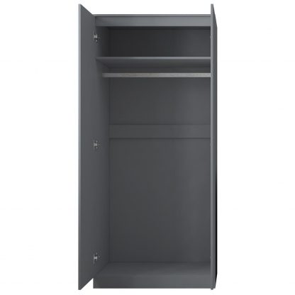 Stora 2 Door Wardrobe - Matt Dark Grey - Image 3