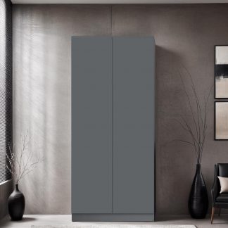 Stora 2 Door Wardrobe - Matt Dark Grey