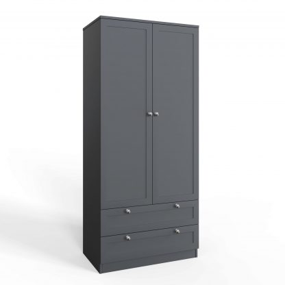 Artus Shaker 2 Door 2 Drawer Combination Wardrobe Matt Grey - Image 4