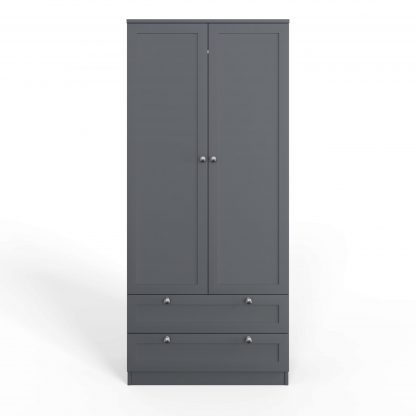 Artus Shaker 2 Door 2 Drawer Combination Wardrobe Matt Grey - Image 5