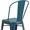 Blake 24" Industrial Style Bar Chair, Blue-Teal - Set of 4 - Modern Metal Counter Height - Image 6