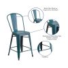 Blake 24" Industrial Style Bar Chair, Blue-Teal - Set of 4 - Modern Metal Counter Height - Image 7