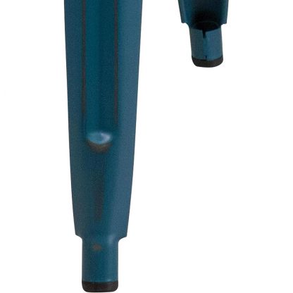 Kai 30" Industrial Tolix Style Bar Stool, Antique Blue - Set of 4 - Modern Metal Bar Height - Image 6
