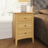 Hudson Solid Ash 3 Drawer Bedside